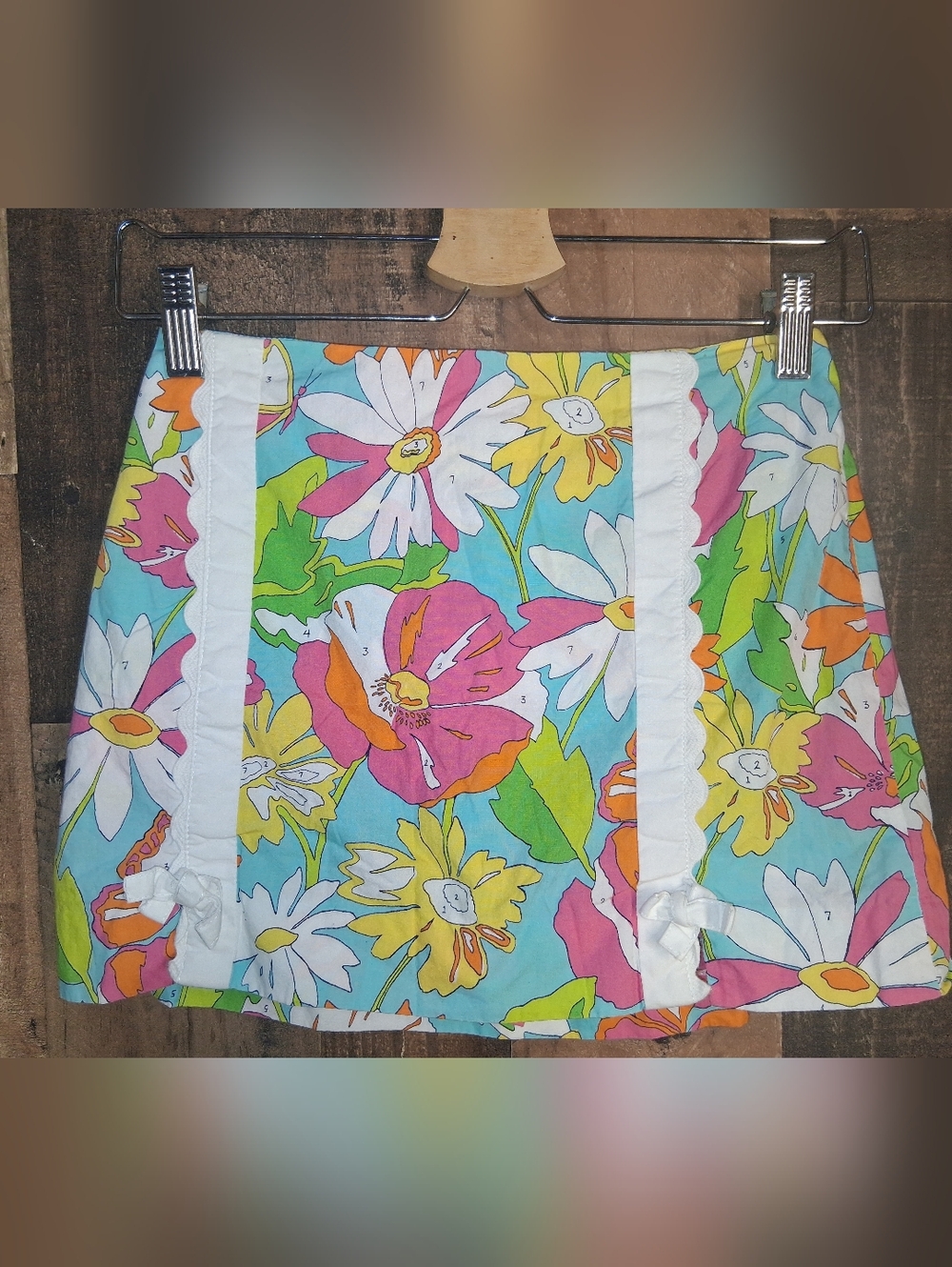 Lilly Pulitzer Paint By Number Floral Skirt Skort Girls Size 14 Multicolor Pink